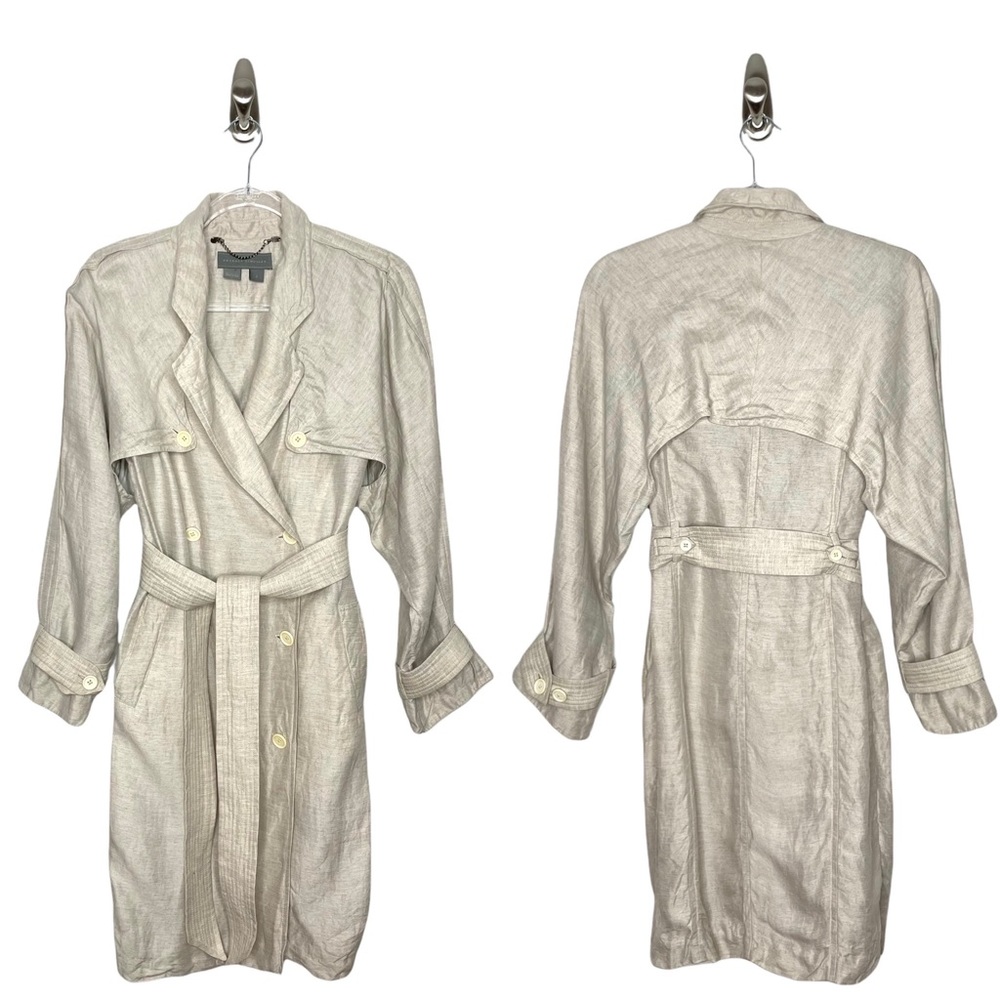 Proenza Schouler | Linen Viscose Trench Coat in Natural Beige 4